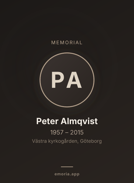 Memorial portrait of Peter Almqvist
