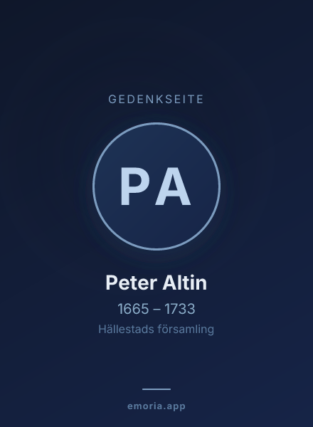 Gedenkportrait von Peter Altin