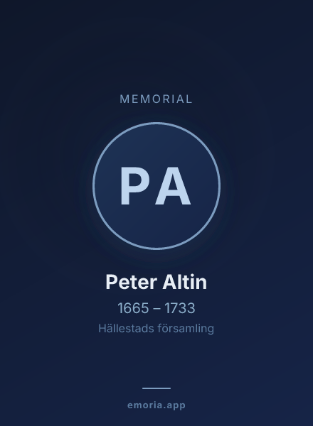 Memorial portrait of Peter Altin