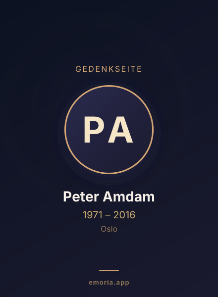Gedenkportrait von Peter Amdam