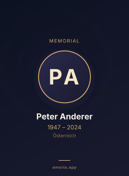 Memorial portrait of Peter Anderer