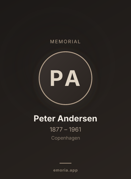 Memorial portrait of Peter Andersen
