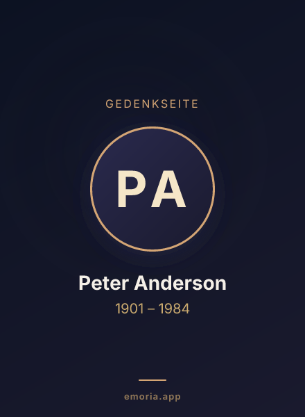 Gedenkportrait von Peter Anderson