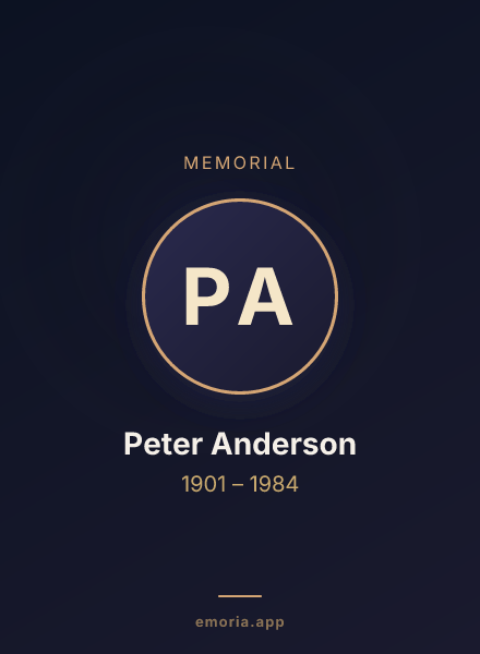 Memorial portrait of Peter Anderson