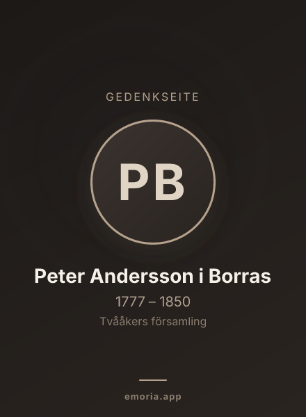Gedenkportrait von Peter Andersson i Borras