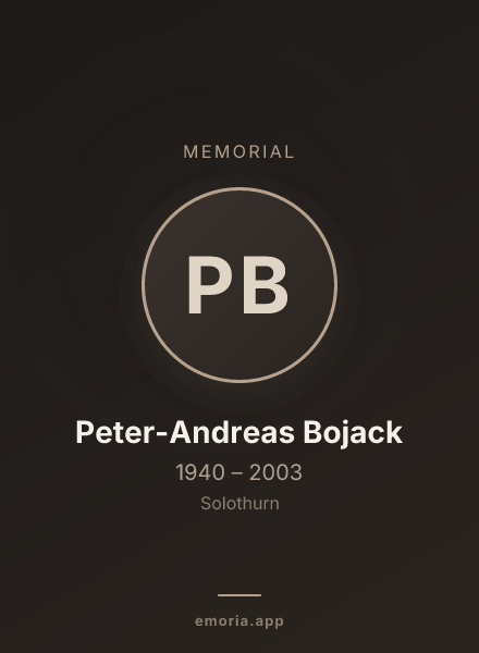 Memorial portrait of Peter-Andreas Bojack