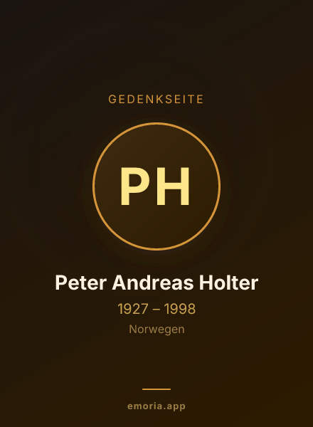 Gedenkportrait von Peter Andreas Holter
