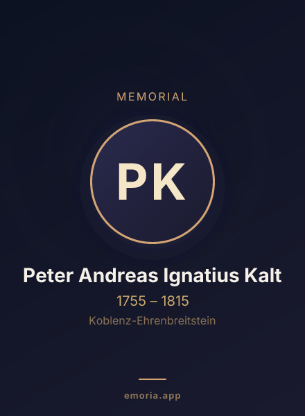 Memorial portrait of Peter Andreas Ignatius Kalt
