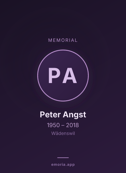 Memorial portrait of Peter Angst