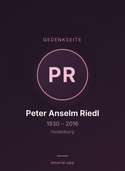 Gedenkportrait von Peter Anselm Riedl