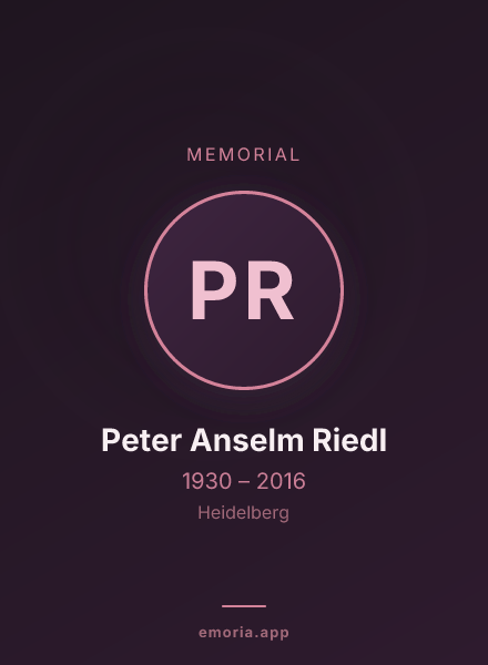Memorial portrait of Peter Anselm Riedl