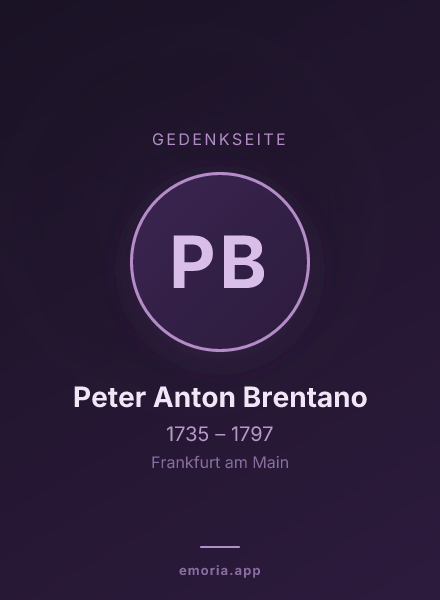 Gedenkportrait von Peter Anton Brentano