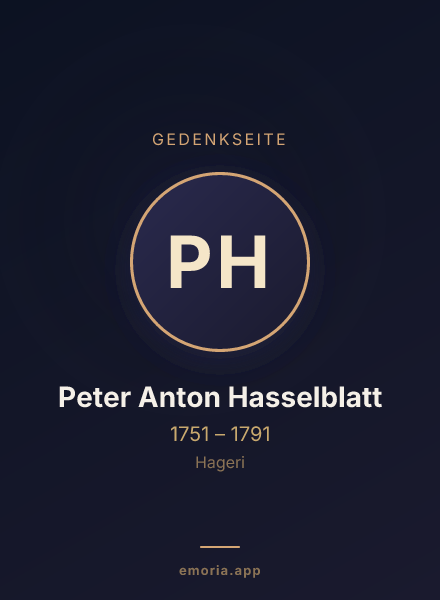 Gedenkportrait von Peter Anton Hasselblatt