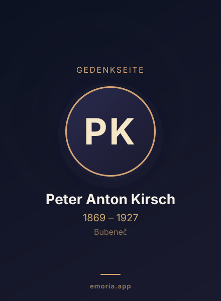Gedenkportrait von Peter Anton Kirsch