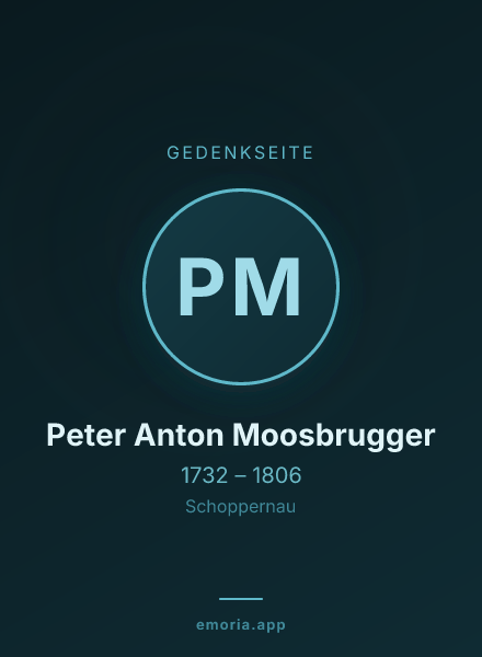 Gedenkportrait von Peter Anton Moosbrugger