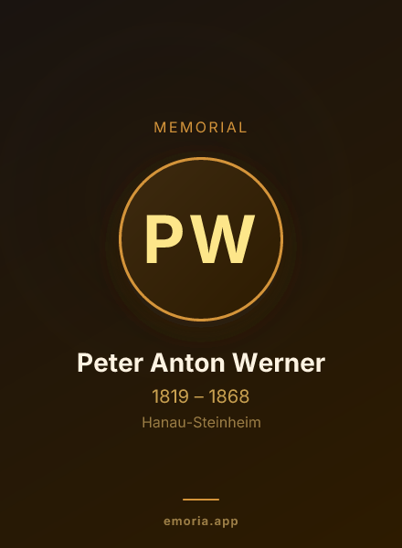 Memorial portrait of Peter Anton Werner