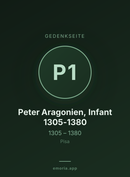 Gedenkportrait von Peter Aragonien, Infant 1305-1380