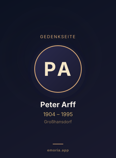 Gedenkportrait von Peter Arff