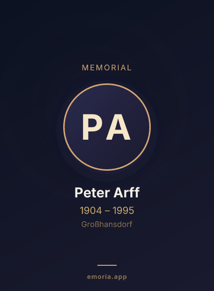 Memorial portrait of Peter Arff
