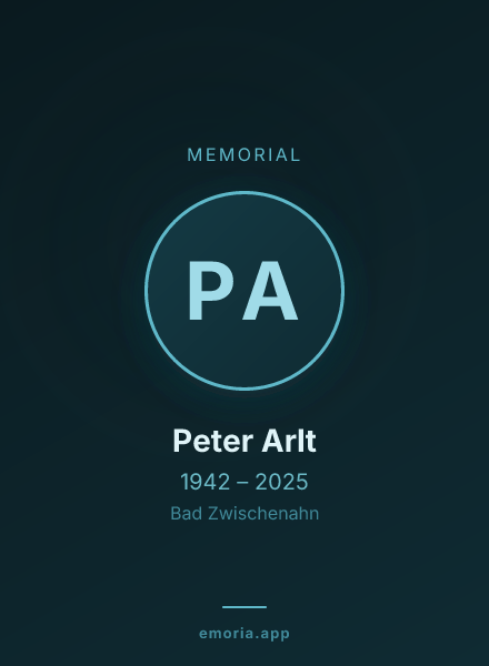 Memorial portrait of Peter Arlt