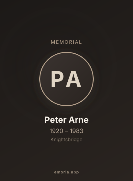 Memorial portrait of Peter Arne