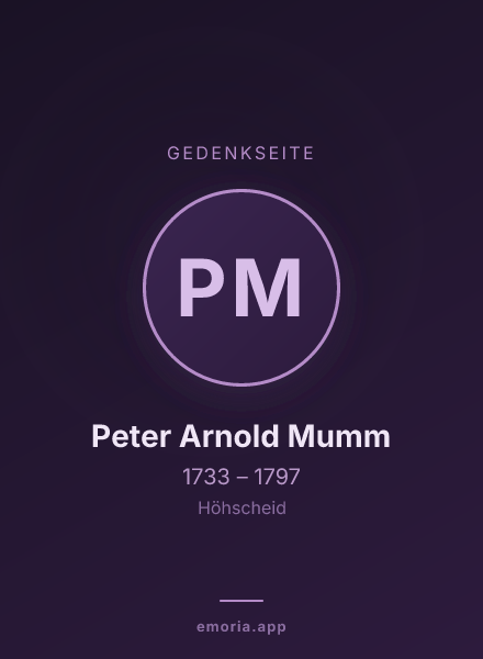 Gedenkportrait von Peter Arnold Mumm