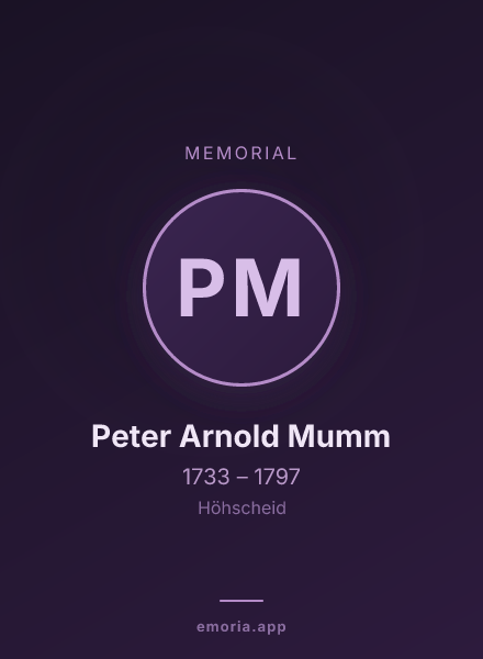 Memorial portrait of Peter Arnold Mumm