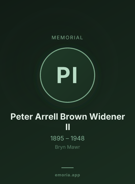 Memorial portrait of Peter Arrell Brown Widener II