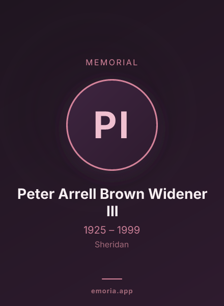 Memorial portrait of Peter Arrell Brown Widener III