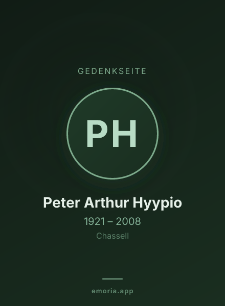 Gedenkportrait von Peter Arthur Hyypio
