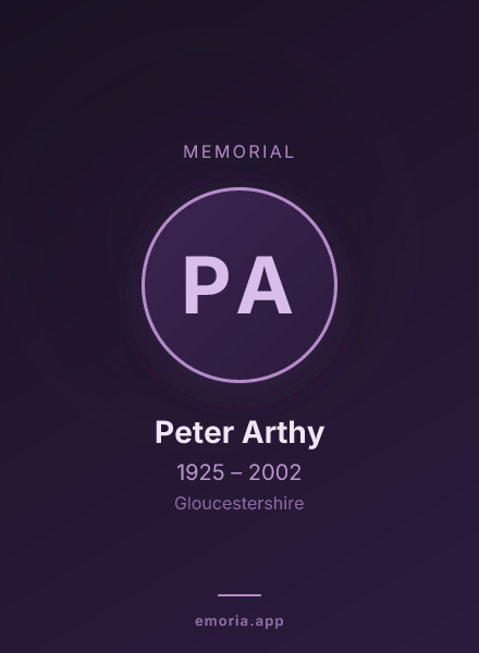 Memorial portrait of Peter Arthy