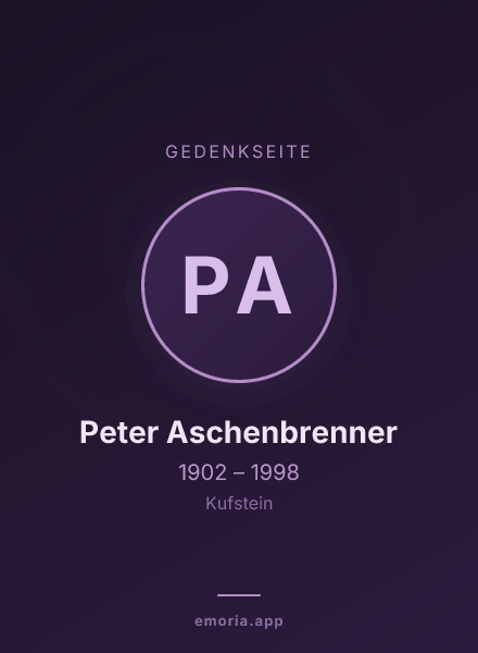 Gedenkportrait von Peter Aschenbrenner