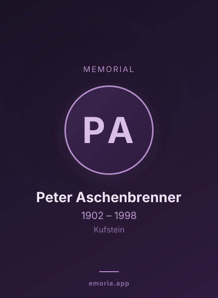 Memorial portrait of Peter Aschenbrenner