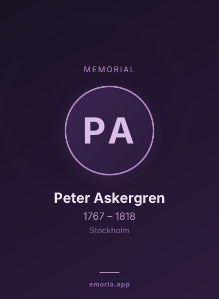 Memorial portrait of Peter Askergren