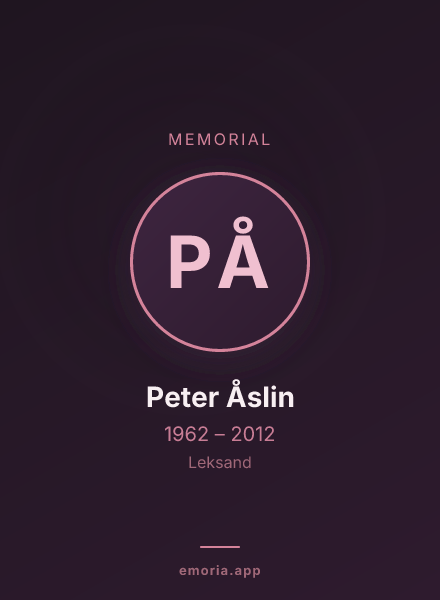 Memorial portrait of Peter Åslin