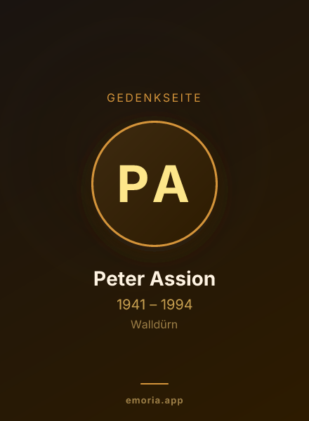 Gedenkportrait von Peter Assion