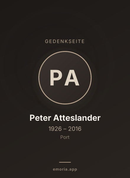 Gedenkportrait von Peter Atteslander