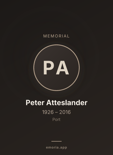 Memorial portrait of Peter Atteslander