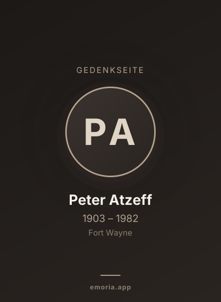 Gedenkportrait von Peter Atzeff