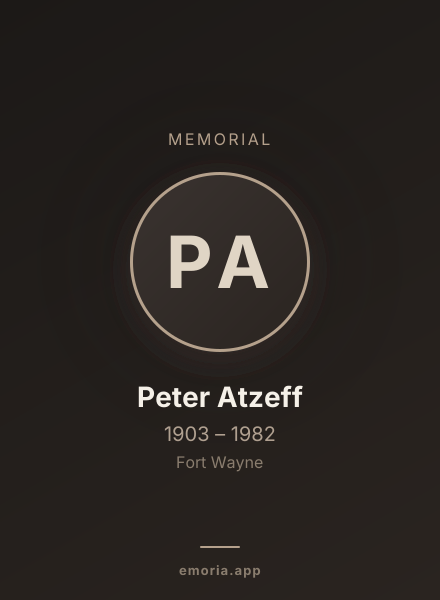 Memorial portrait of Peter Atzeff