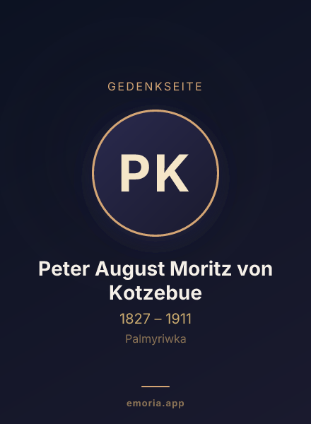 Gedenkportrait von Peter August Moritz von Kotzebue