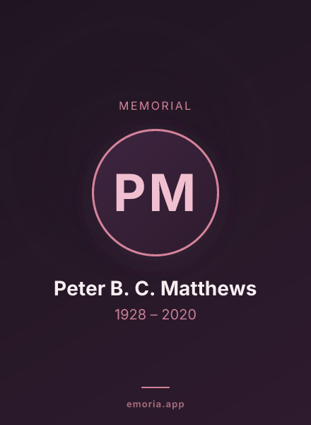 Memorial portrait of Peter B. C. Matthews