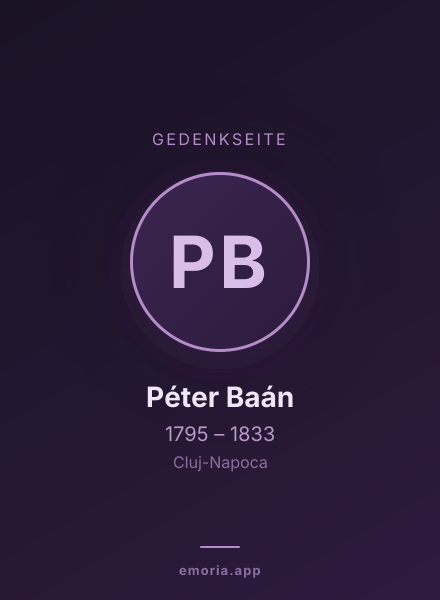 Gedenkportrait von Péter Baán