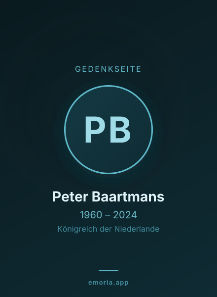 Gedenkportrait von Peter Baartmans