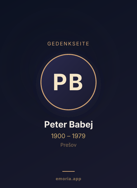 Gedenkportrait von Peter Babej
