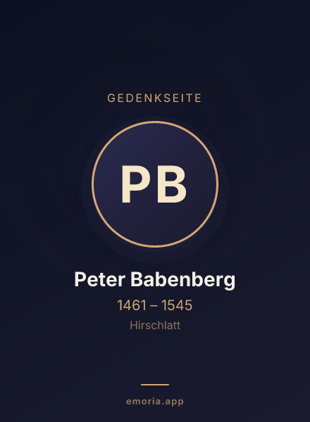 Gedenkportrait von Peter Babenberg