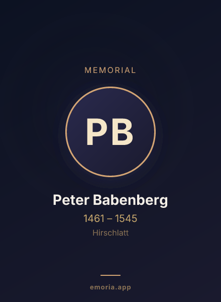 Memorial portrait of Peter Babenberg