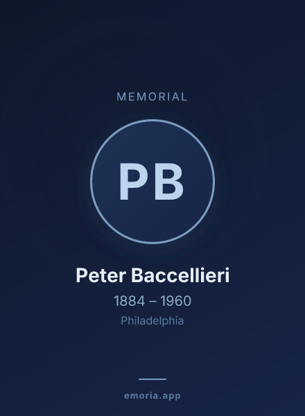 Memorial portrait of Peter Baccellieri