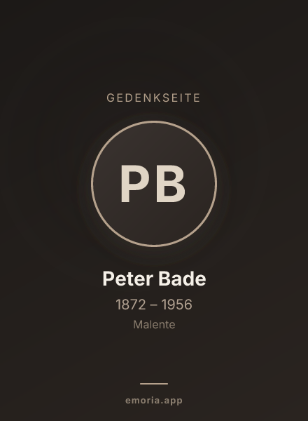 Gedenkportrait von Peter Bade