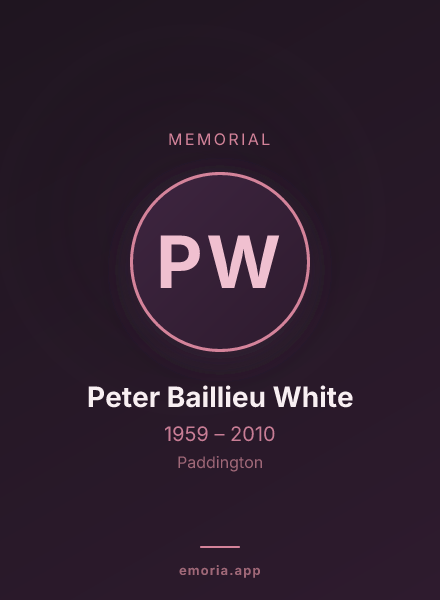 Memorial portrait of Peter Baillieu White